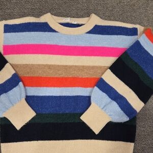 GAP Striped Crewneck Sweater in Cream, Blue, Pink, Red, Green, Navy